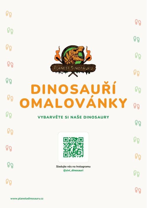Titulní strana sešitu Dinosauří omalovánky