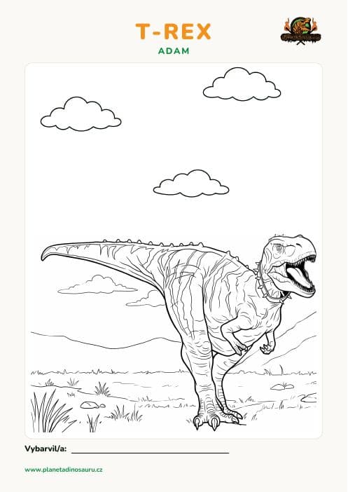 Omalovánka T-Rexe Adama