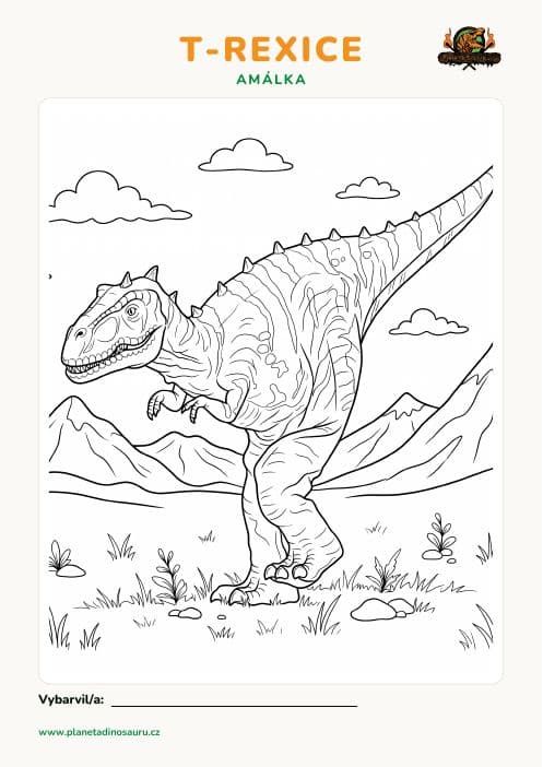 Omalovánka T-rexice Amálky